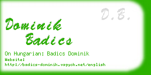 dominik badics business card